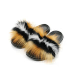 Fluffy Slidez Brown/Black/White