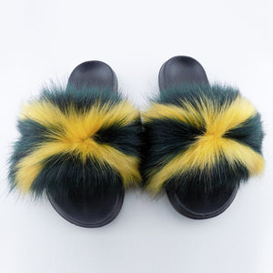 Fluffy Slidez Green/Yellow/Black